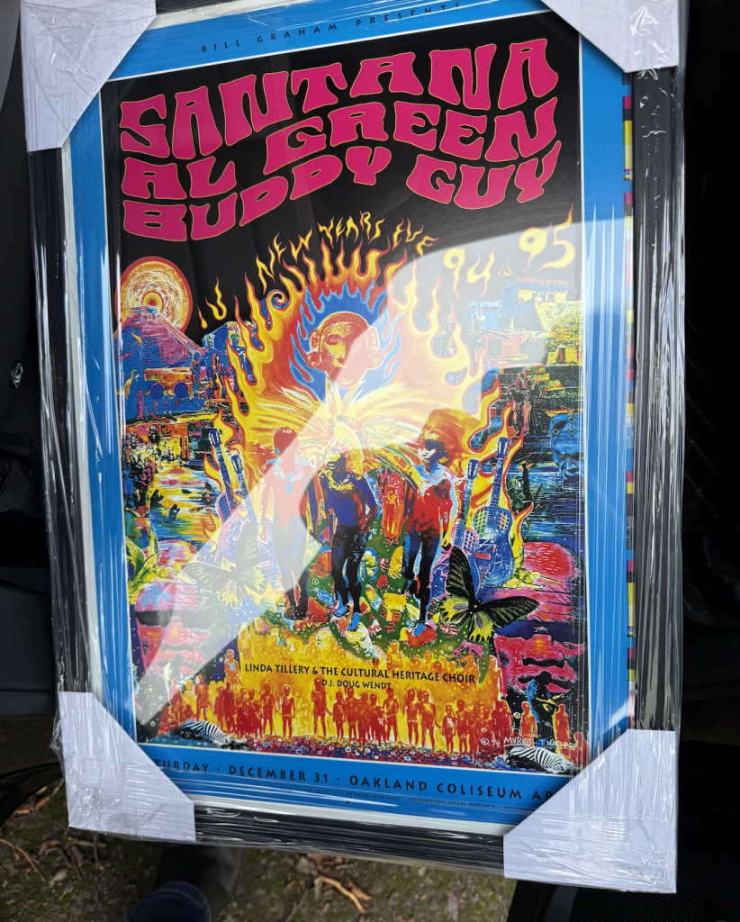 Santana, Al Green and Buddy Guy Tour Poster from the Bill Graham collection.